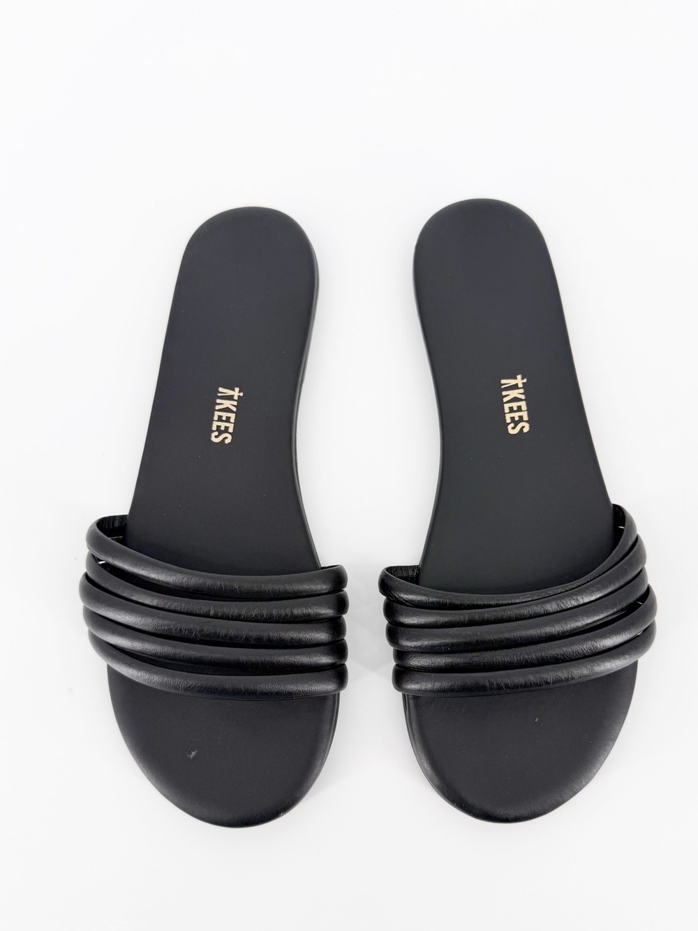 TKEES‎ Serena Slide Sandal Black Leather Slip on 7